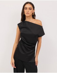 Calli - Marla Off-Shoulder Satin Top
