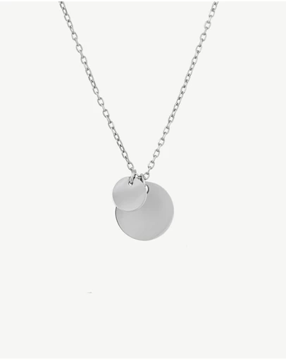 Zahar - Engravable Double Circle Pendant Necklace