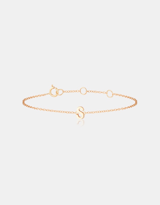 The Silver Collective - Children's A-Z Letter Bracelet - S