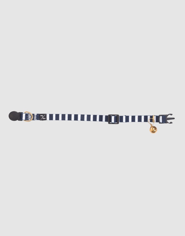Mog & Bone - Cat Collar - Navy Hamptons Stripe Print