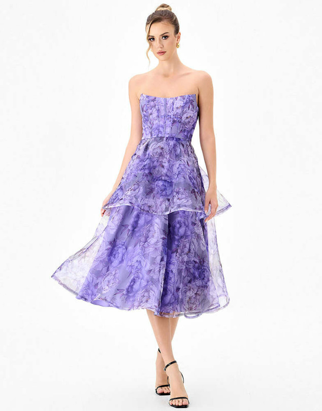 Bariano - Harlux Tiered Strapless Midi
