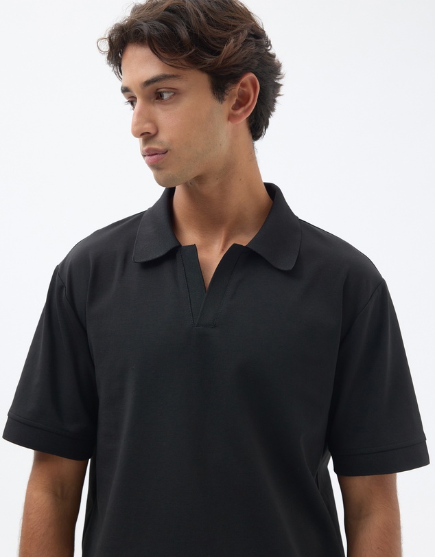 AERE - Open Collar Jersey Polo