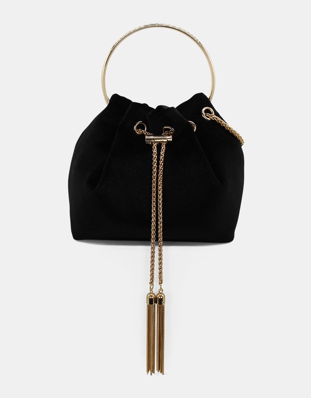 Morgan & Taylor - Nicola Velvet Bucket Bag in Black