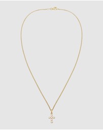 Elli Jewelry - Necklace Cross Pearl Communion 925 Sterling Silver Gold-Plated