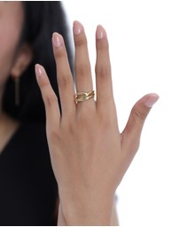 Elli Jewelry - Ring Wrap Trio Basic 925 Silver Gold Plated