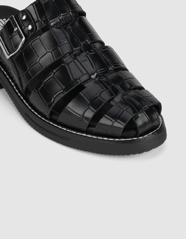 Rollie - Mule Fisherman Croc Flat