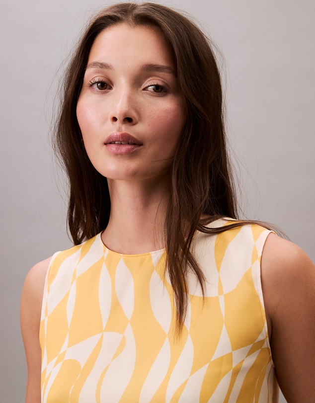 Calvin Klein - Printed Chiffon Sleeveless Top