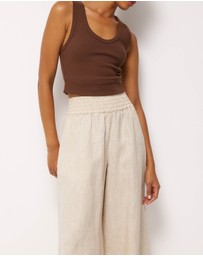 AERE - Tori Cropped Linen Pants