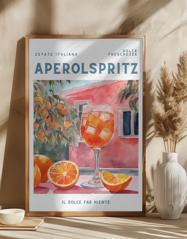 Olive et Oriel - Aperol Spritz by Ohkimiko Art Print