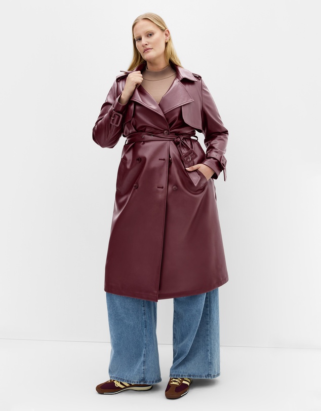 City Chic - Tori Faux Leather Trench