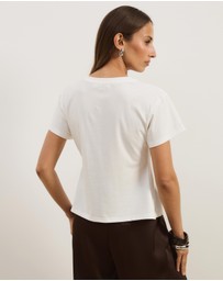Atmos&Here - Boxy Pin Tuck T-Shirt