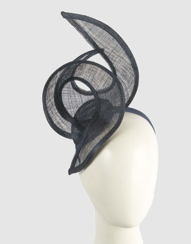 Max Alexander - Navy Sinamay Racing Fascinator