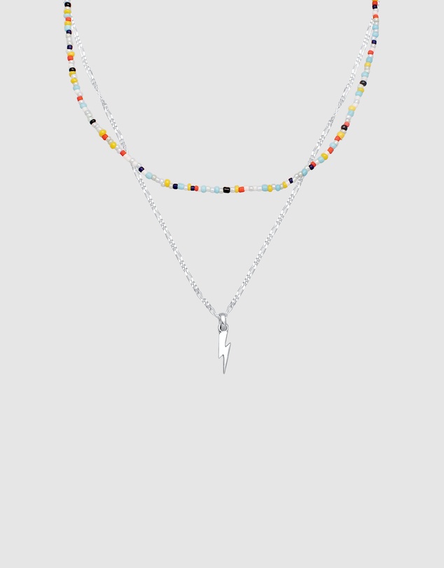 Kuzzoi - ICONIC EXCLUSIVE - Layered Necklace with Beads in 925 Sterling Silver