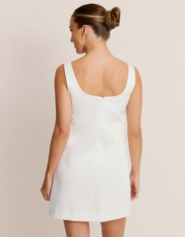 Six Stories - Scoop Neck Bow Detail Mini Dress
