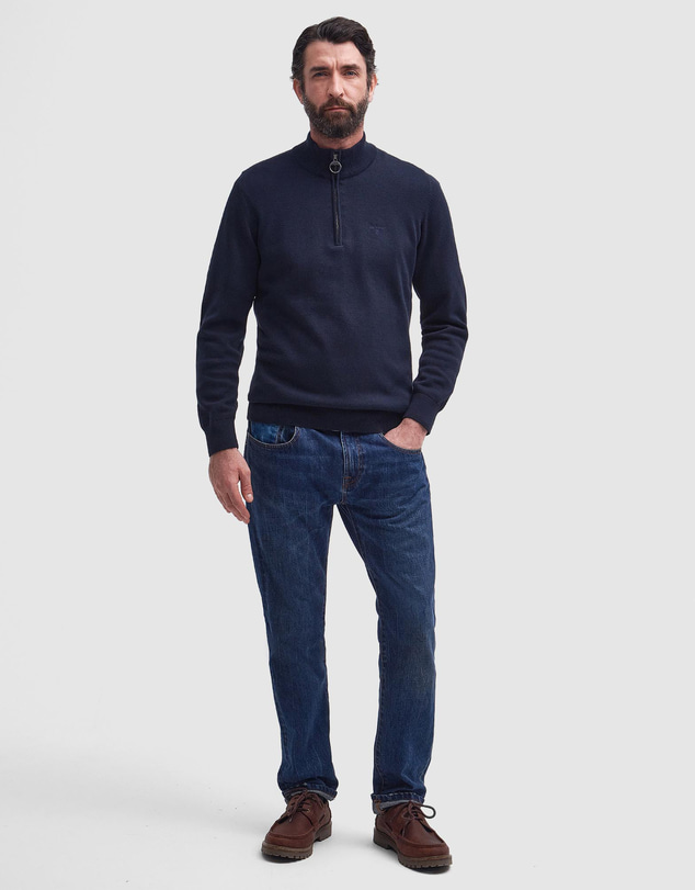 Barbour - Cotton Half Zip Knitted Jumper
