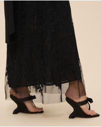 CHANCERY - Sana Strapless Sheer Lace Maxi Dress with Scarf