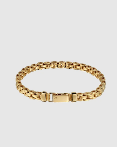 Kuzzoi - Chunky Box Chain Bracelet in Gold-Plated 925 Silver