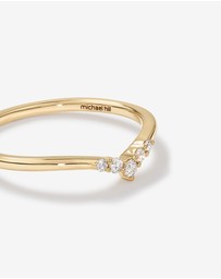 Michael Hill - Diamond Chevron Wedding Band in 14kt Yellow Gold