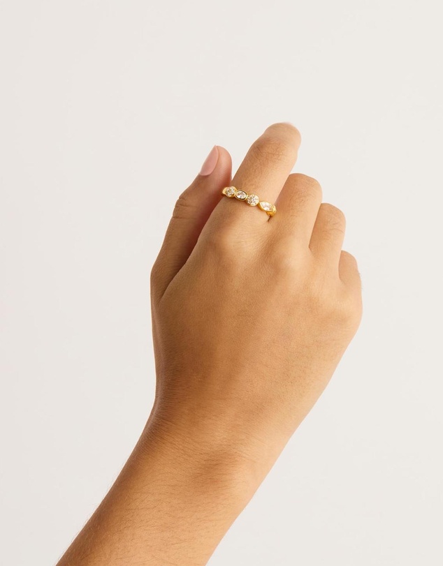By Charlotte - Gold Protection of Eye Crystal Ring
