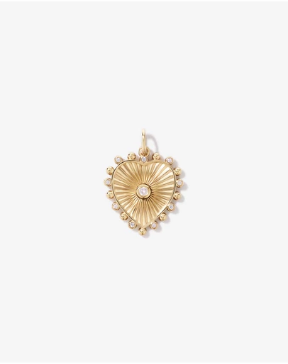 Michael Hill - Sunray Heart Cubic Zirconia Pendant in 18kt Yellow Gold Vermeil