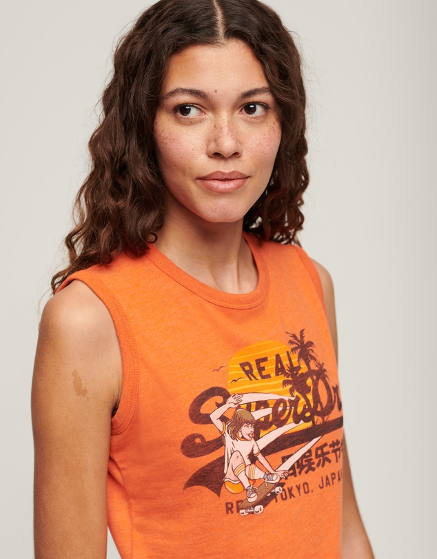 Superdry - La Vintage Logo Graphic Slim Tank Top