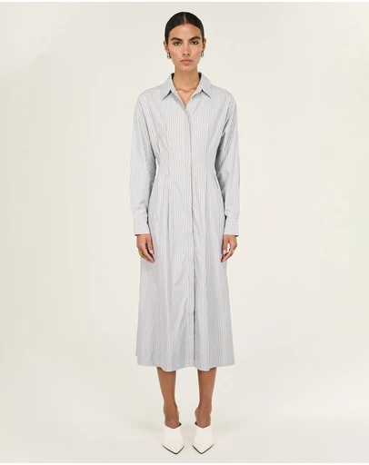 Staple the Label - Muse Stripe Midi Shirt Dress