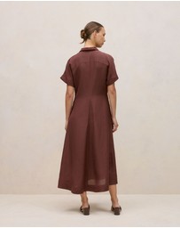 Trenery - Soft Seam Detail Shirt Dress in Espresso