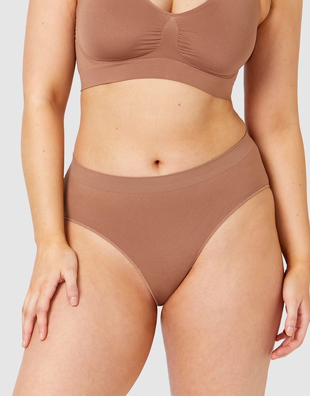Ambra - 4 Pack Bare Essentials Recycled Nylon Hi Cut Brief