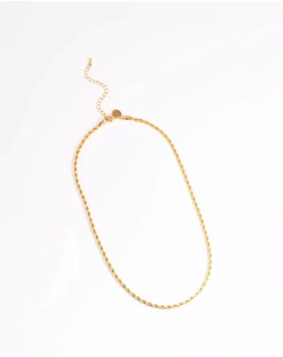 Lovisa - Waterproof Gold Plated Stainless Steel Thick Twist Chain Necklace