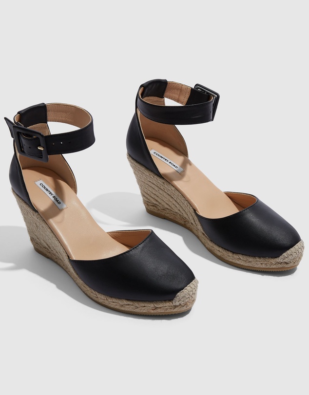 Country Road - Carolina Leather Espadrille Wedge