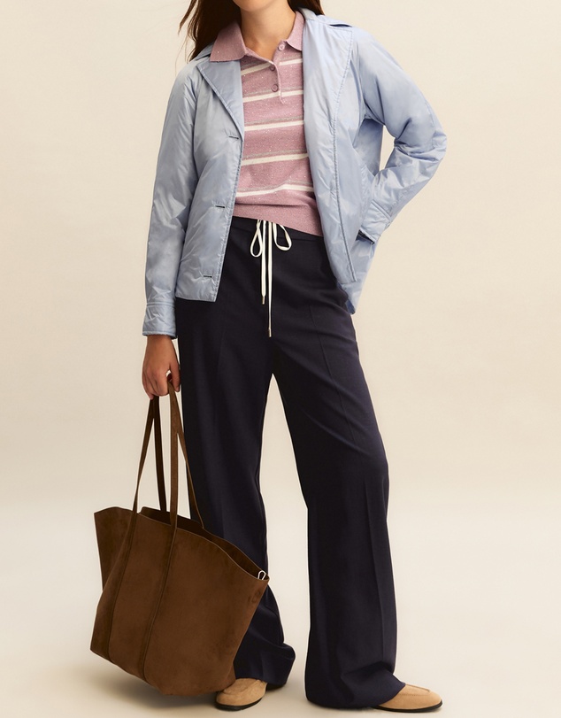 Emme - Lurex Stripe Collared Sweater