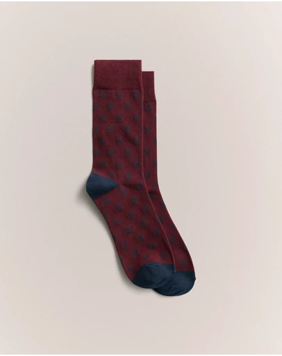 Trenery - Monogram Sock in Maroon