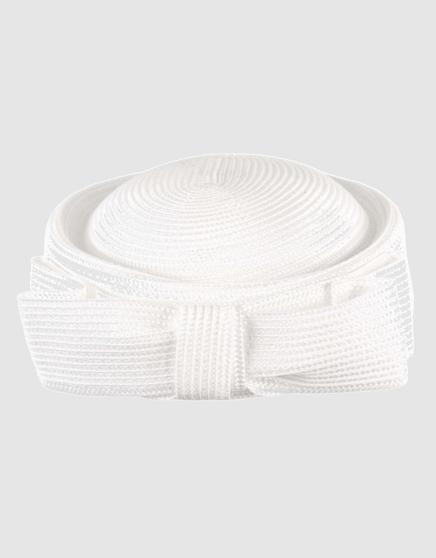Max Alexander - White Braid Pillbox Hat