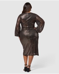 Pink Dusk by Curve Project - Sweet Nothing Sequin Midi Dress