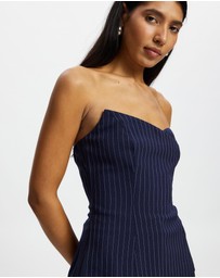 Pink Ruby - Striped Strapless Top