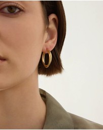 Najo - Duet Yellow Gold Hoop Earrings
