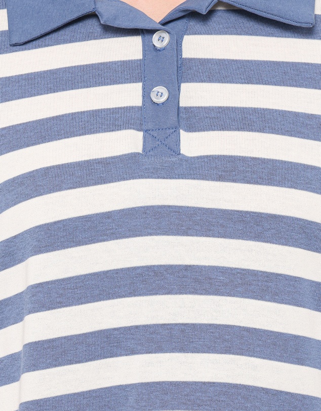 Petal & Pup - Sophia Short Sleeve Rugby Top - Blue/White Stripe