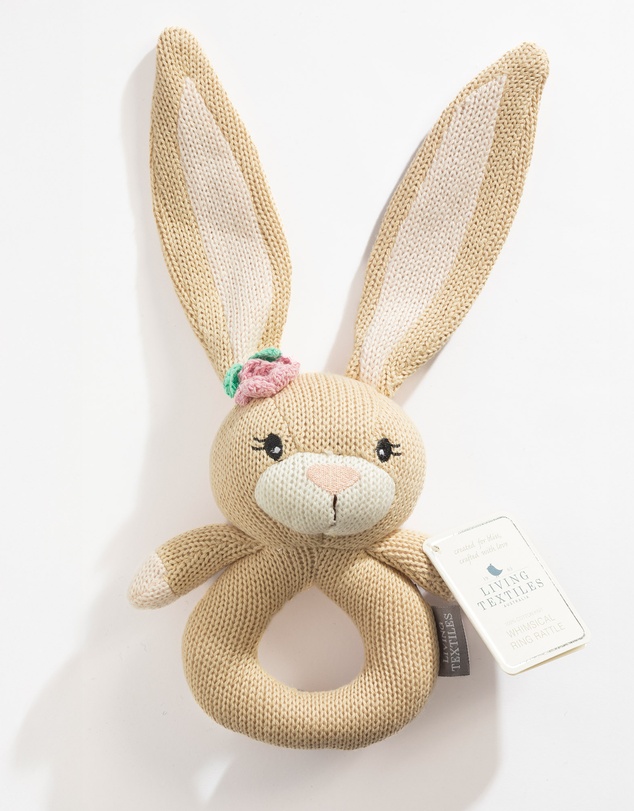 Living Textiles - Knitted Ring Rattle - Amelia the Bunny