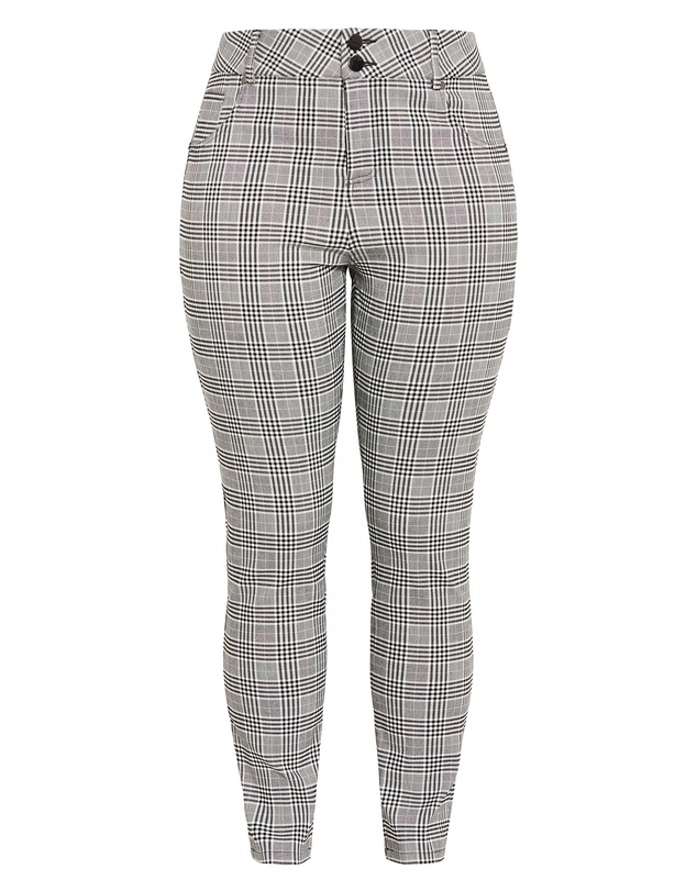 City Chic - Plus size Bengaline Check Pant - black