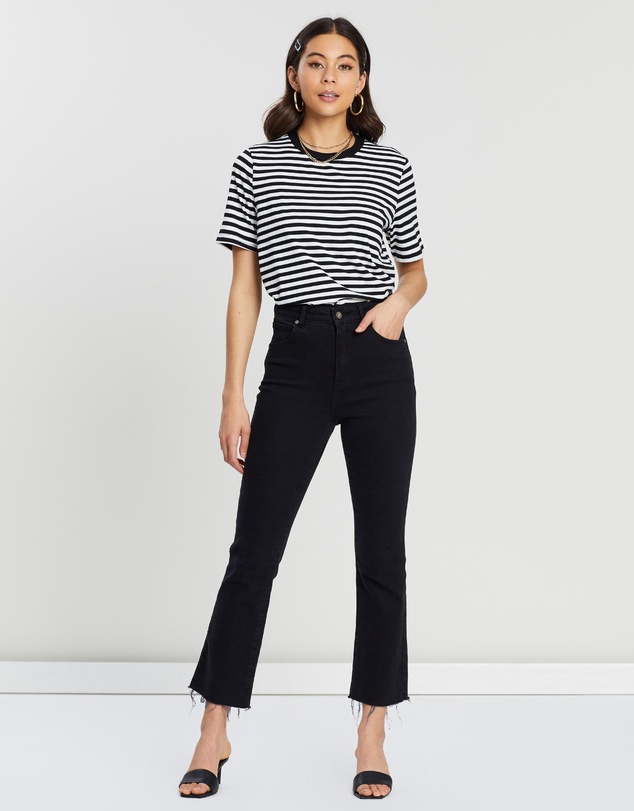 Dazie - Beverly Stripe Short Sleeve Crew Neck Tee