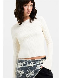 Subtitled - Holland Boat Neck Long Sleeve Knit Top