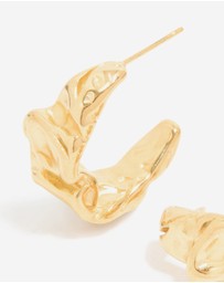 Lovisa - Waterproof Gold Plated Stainless Steel Crater Hoop Earrings