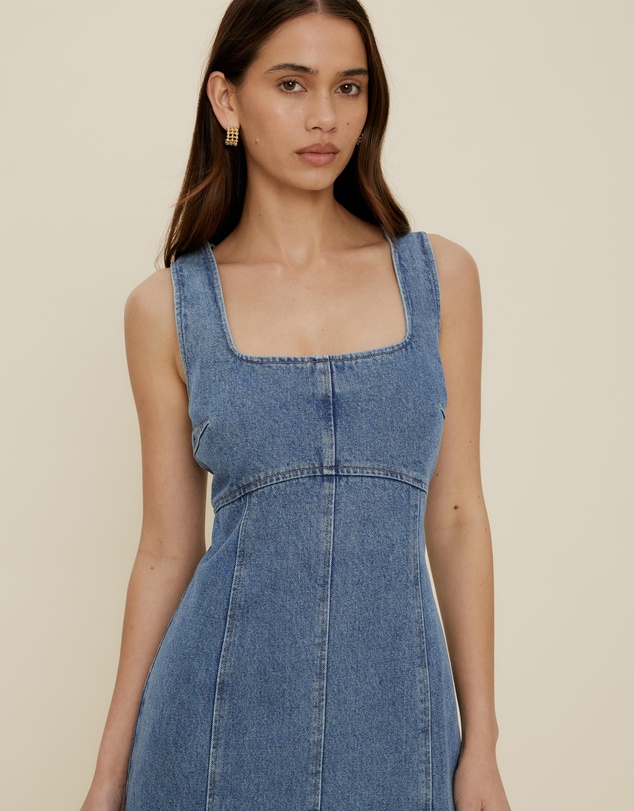 The Fated - Gracie Denim Midi Dress