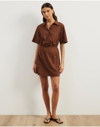 Atmos&Here - Remi Linen Blend Mini Shirt Dress
