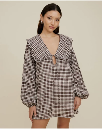The Fated - Montant Check Mini Dress