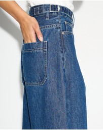 Dazie - Moscow Cinch Waistband Barrel Jeans