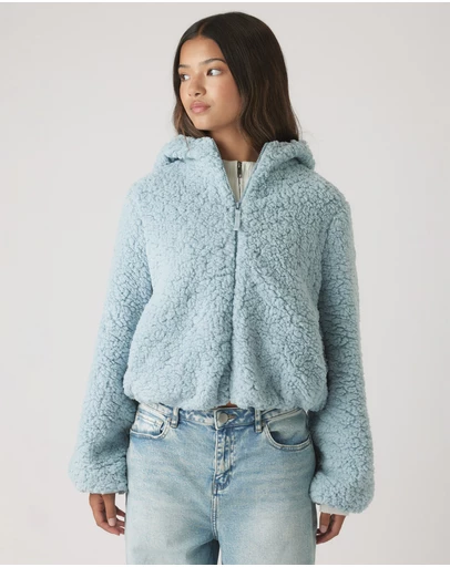 Decjuba Kids - Teddy Zip Up Hoodie - Teens