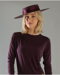Morgan & Taylor - Macy Racewear Boater in Dark Cherry Red