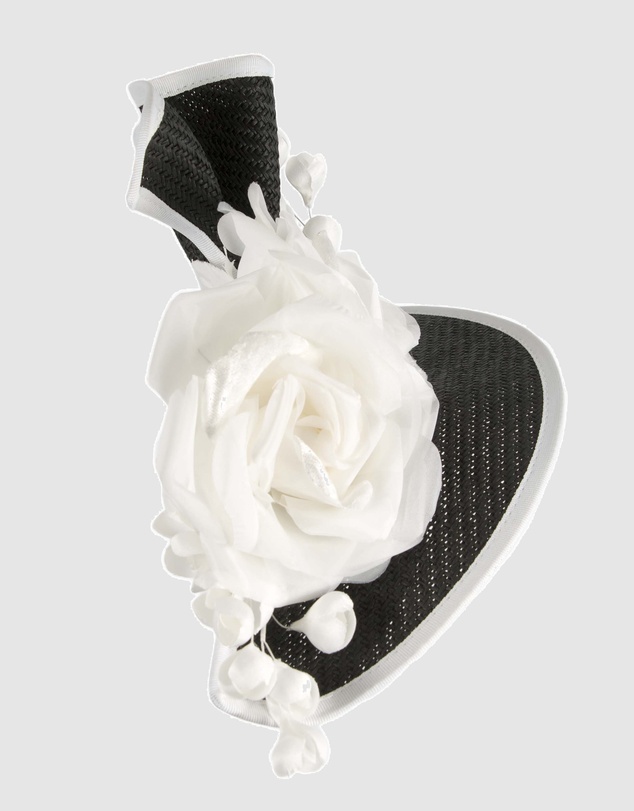 Fillies Collection - Bespoke Sculpted Black White Racing Fascinator