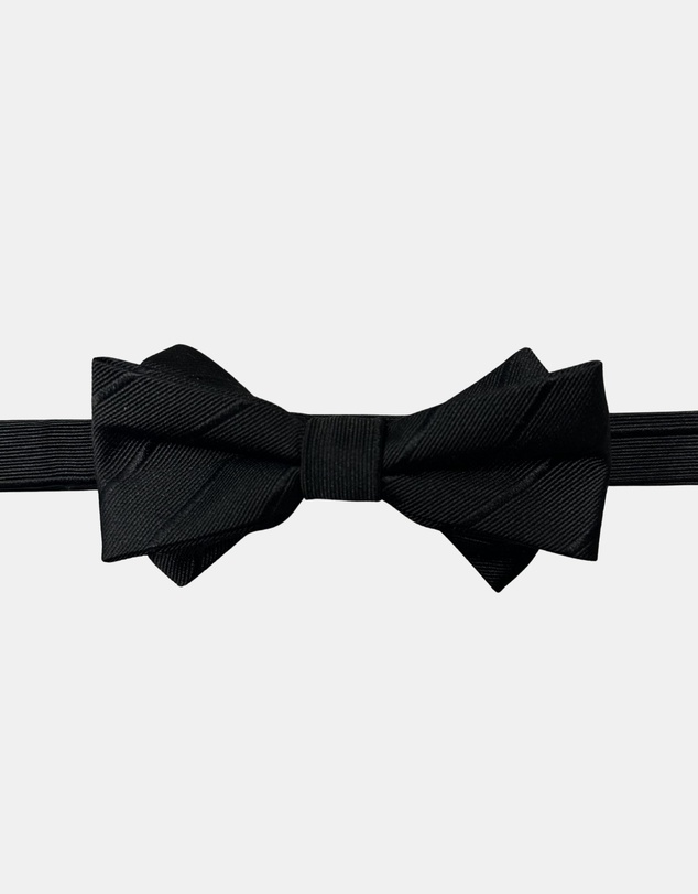 Henry Bucks - HENRY SARTORIAL Silk Textured Bowtie BLACK